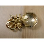 Vintage Holiday Ornament Brooch, Vintage Christmas Brooch, Holiday Pin Gold Photo 5
