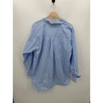 Loft Striped Poplin Crest Everyday Oversized Shirt Women XL Preppy Academia Photo 1