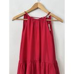 Madewell NWT  Habotai Silk Tiered Halter Dress Watermelon Red High Neck Size XXS Photo 5
