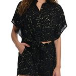 NWT SUNSHINE 79 Graphic Resort Shirt swim cover up zodiac Sz L/XL Black Photo 1