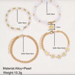 ๐ผ๐ผ๐ผ3 for 12$๐ผ๐ผ๐ผDaisy and Pearl Gold Bracelet Set White Photo 6