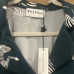 MasonGrey New Zebra print novelty sleep lounge shirt size Large luxe chic cozy Green Photo 2
