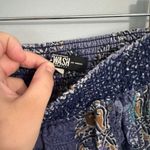 REWASH  Blue Paisley Print Wide Leg Pull On Pants Linen Blend Women’s Size Large Photo 3