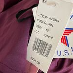 AQUA  Formal Wrapped Strapless Corset Gown Wine Women’s Sz 12 Photo 7