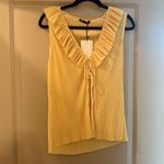 ZARA MET PLEATED RUFFLED TOP BLOUSE V NECK Photo 4