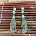 J.Crew  Gold Pearl & Chain Tassel Earrings Photo 2