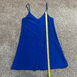 Amanda Uprichard cobalt blue button front sleeveless silk mini dress size M Photo 8