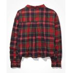 American Eagle  Outfitters‎ Cozy Cabin Cropped Flannel, Red/Green plaid, M Photo 3