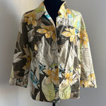Chico's  Vibrant Floral Utility Jacket - Yellow, Green, Brown Photo 0