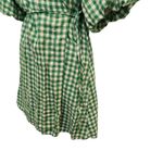 Old Navy  Above The Knee Linen Waist-Defined Wrap Gingham Dress Green Medium Photo 6