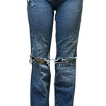 We The Free  People Destroyed Button Fly Straight Leg Blue Jeans Womens Size 26 Photo 0