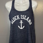 Block Island Shirt Womens Large Navy Blue Racerback Tank Top League Collegiate Photo 0