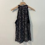 Maeve Anthropologie Lace Ruffle Trim Floral Sleeveless Halter Neck Top Size XL Photo 8