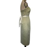 Alfred Sung Duchess Strapless Dress Sz 4 Green Bridesmaid Formal HOCO Satin Photo 5