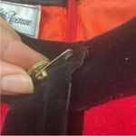 Saks 5th Avenue ✅Saks Fifth Avenue Vintage Red Vintage Long Sleeve Dress Black Velvet Trim Photo 1