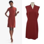 MM.LaFleur M.M. Lafleur‎ The Aditi Dress Tailored Shift Sleeveless Brick Red Size 12 Photo 1