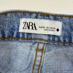ZARA  Women's Light Wash Ripped Knee Distressed Hem Wide Leg Jeans USA 2 EUR 34 Photo 4