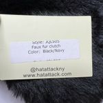 Hat Attack Faux Fur Clutch Blue Black New Photo 6