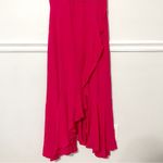 Tuckernuck • francesca short sleeve maxi ruffle
faux wrap dress in hot pink sz S Photo 8