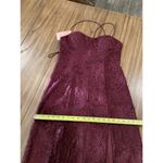 Anthropologie BHLDN Emma Sweetheart Sleeveless Lace Long Gown Front Slit Wine 12 Photo 3