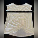 Loft Yellow and White Relaxed Tie Front T-Shirt Photo 8