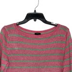 Talbots ‎ Petites Sweater Size SP Pink Green Striped 100% Linen Womens Photo 1