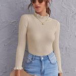 SheIn Tan Turtleneck Sweater Photo 0