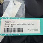 PaperMoon  Sheer Knit Keyhole Tunic Top Size 2X Black Modest Capsule Wardrobe NWT Photo 5