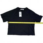 Mango  Cotton T-Shirt with Seams Nevada Black NWT Large Photo 1