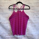 Nike Shirt Womens Medium Striped Pink Strappy Tank Top Athletic Gym Activewear Photo 3