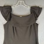 She and Sky Dress Womens Medium Black Layered Ruffled Lined Sheath‎ Square Neck Photo 3