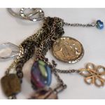 Source Unknown Southwestern Boho Beads/Charms Dangles Silver/Gold/Black Chain 7" Purse Keychain Photo 1