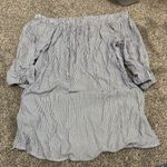 BeachLunchLounge Blue Striped Off-Shoulder Skirt beach, launch lounge collection size medium Photo 0