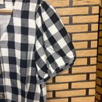 Loft Black And White Plaid Button Front Dress Size 0 Photo 4