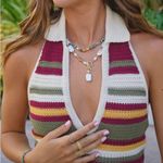 Crochet striped knit dress Photo 4