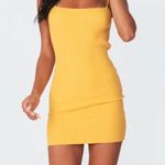 Edikted Knitted Yellow Mini Dress Photo 0