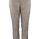 ZARA Brown Houndstooth Plaid High Waisted Straight Leg Trousers Dress Pants Sz M Photo 0