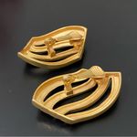 Unique Vintage 80’s Unsigned Gold-tone Sheet Runway Large Clip On Earrings 31g Photo 11