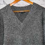 Athleta Vital V-Neck Tunic Oversized Black Marled Sweater Cashmere Wool Blend Photo 3