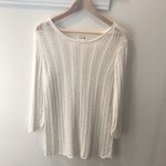 st. john's bay Crochet Open Knit Sweater Women's XL Tunic Top Mini Dress Net Boho Beach Resort Photo 1