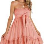 Amazon Elegant Peach Strapless Mini Dress Photo 0