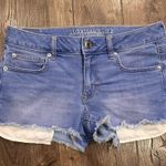 American Eagle Denim Jean Shorts Women's Super Stretch Shortie Size 8 Daisy Duke Photo 1