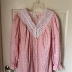 Vintage Nicole Long Gown Sleepwear Dress Button Down Pink White Medium Photo 3