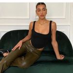 LPA Corset Top Womens XS Black Prescott Cropped Square Neck Minimalist Going Out Photo 0