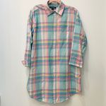 Ralph Lauren Lauren Notch Collar Plaid Sleep Shirt sz small. Photo 1