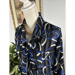 CHAPS Women’s Long Bell Sleeve Top Size M See-through Pleated Multicolor Photo 3