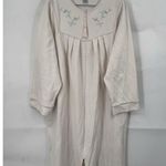 VTG Miss Elaine Floral Night Zip Front Midi Sleep Pajama Mumu Granny Coastal Size L Photo 0