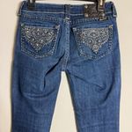 Miss Me Bedazzled Thick Stitch Skinny Jeans Women's 27 Dark Wash Embroidered Photo 9