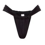 Good American NWOT  Black Shine Ruched Bikini Bottom Photo 5