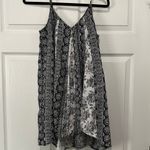 Entro Black White Print Sleeveless Dress Pink Trim Boho Summer Photo 1